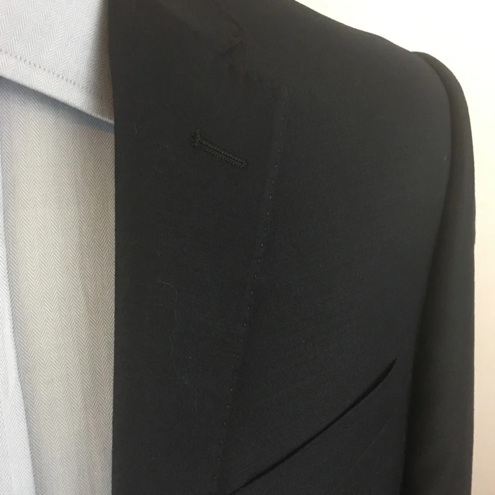 tiglio mens suit solid navy 40s 100% wool  2 piece nwt new side vents 34w ea0139